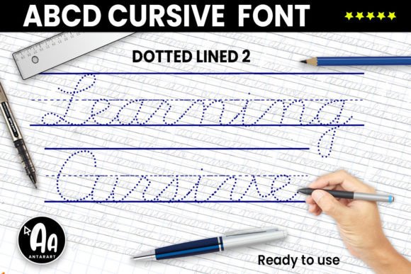 Abcd Cursive Dotted Lined2: A Font for Creative Learning